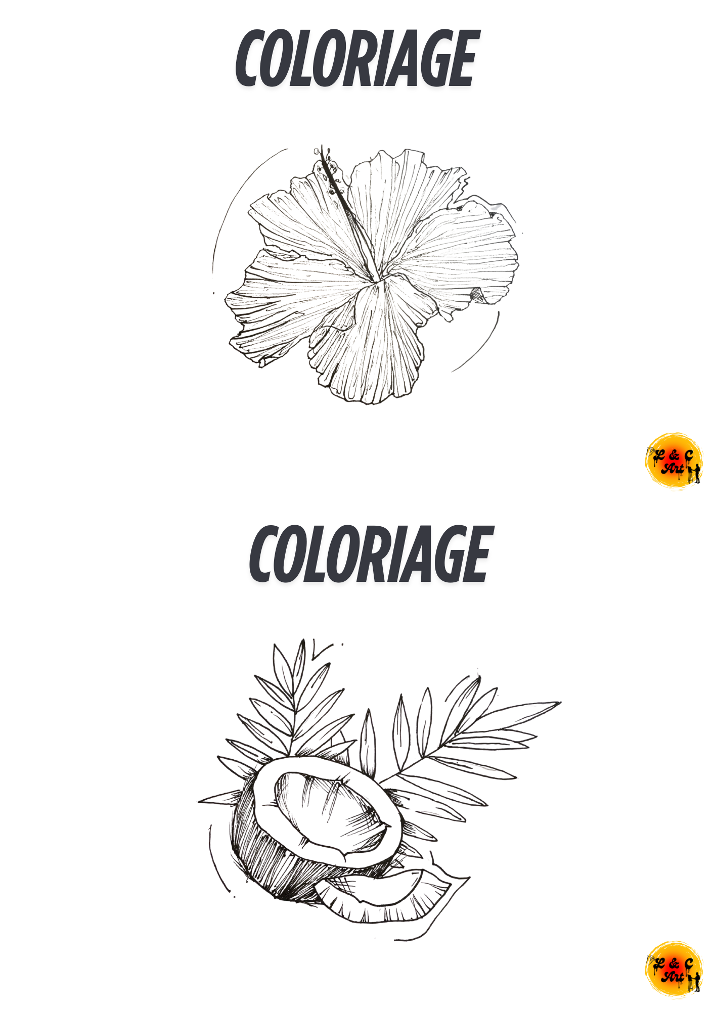 Coloriage 2 fleurs